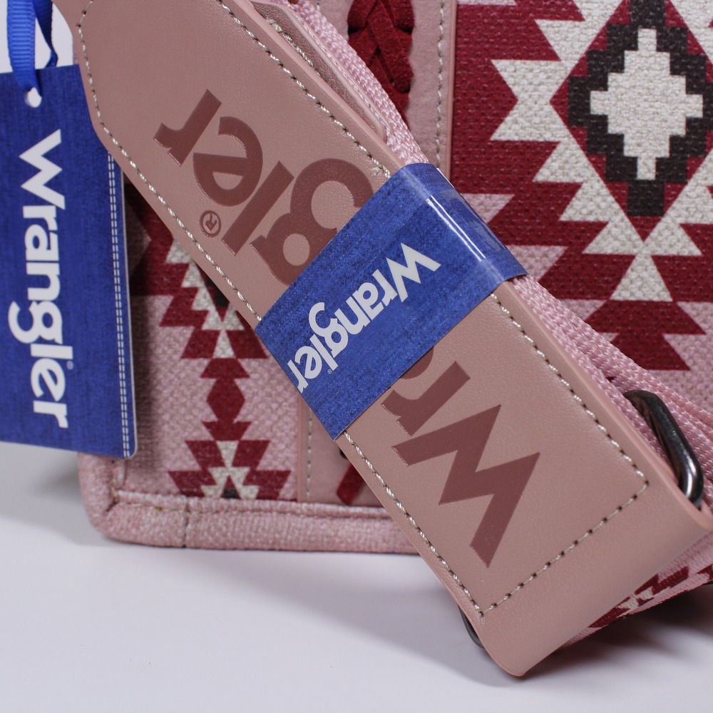Wrangler Southwestern Pattern Mini Tote Crossbody Brand New With Tags Pink - Picture 3 of 7